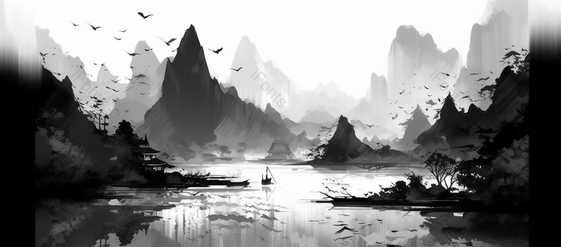 浑然天成完美自然中国风抽象水墨画之山水画,插画/手绘图,插画/手绘图库,插画/手绘图下载,插画/手绘